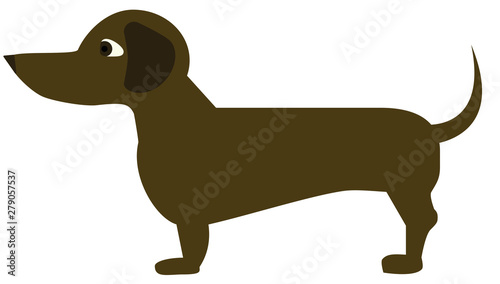 Dachshund Illustration - Side Profile