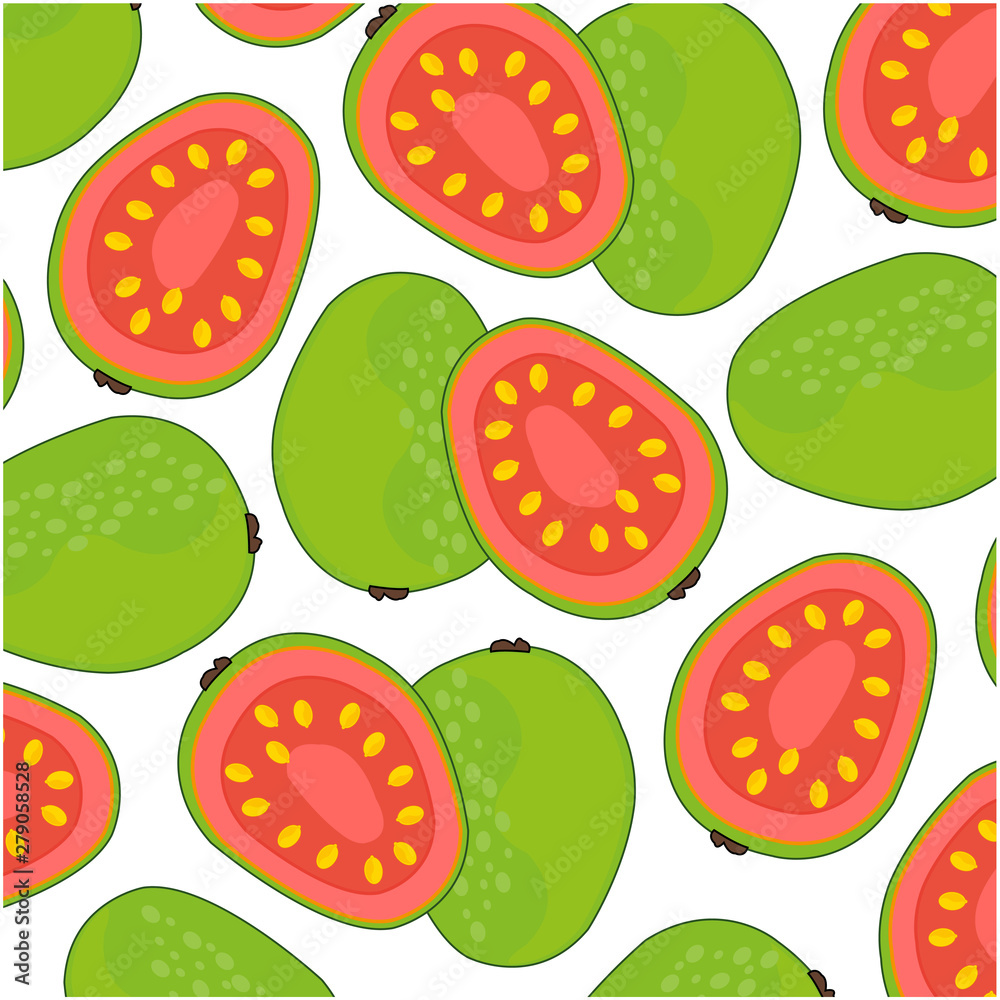 Fruit guava pattern on white background is insulated Fruit guava pattern on white background is insulated