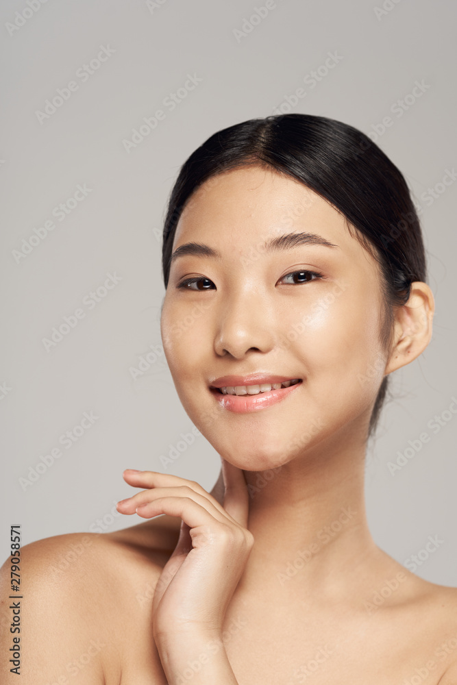 portrait of young woman with perfect skin portrait of young woman with perfect skin
