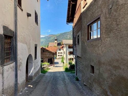 Dorf Scharans im Kanton Graub  nden  Schweiz