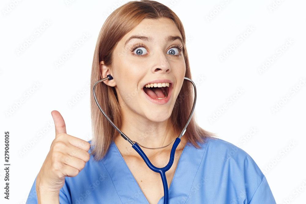 portrait of a female doctor with stethoscope portrait of a female doctor with stethoscope
