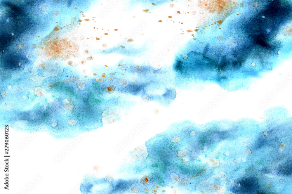 Obraz premium Abstract colorful watercolor background for graphic design, hand painted on paper