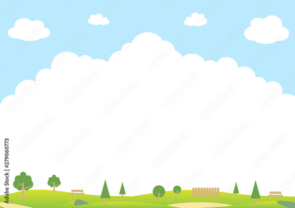 公園　風景　入道雲
