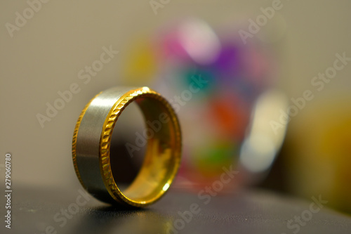 Two color ring Expensive luxury made of gold and white gold