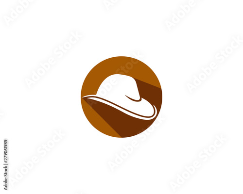 Cowboy hat logo template vector