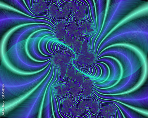 Blue hypnotic green abstract background, design © damaisin1979