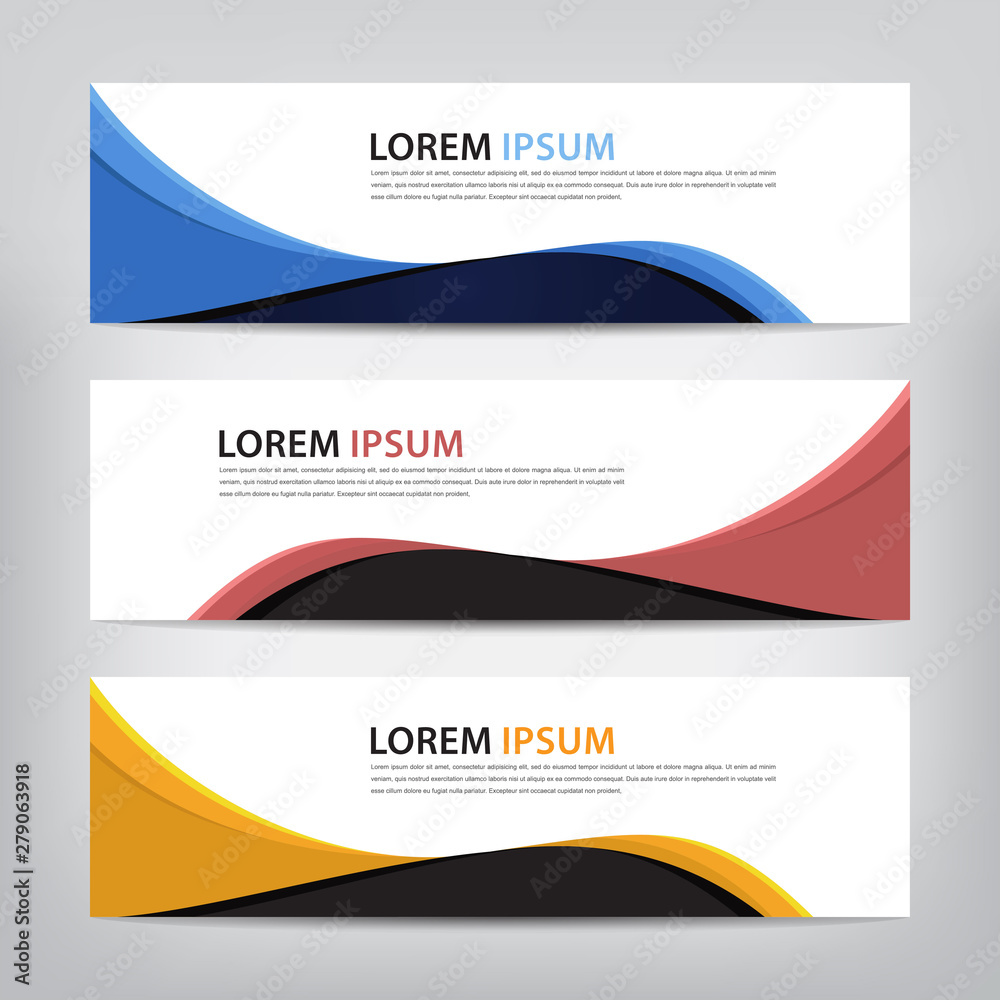 Naklejka premium abstract wave banner template, vector illustration