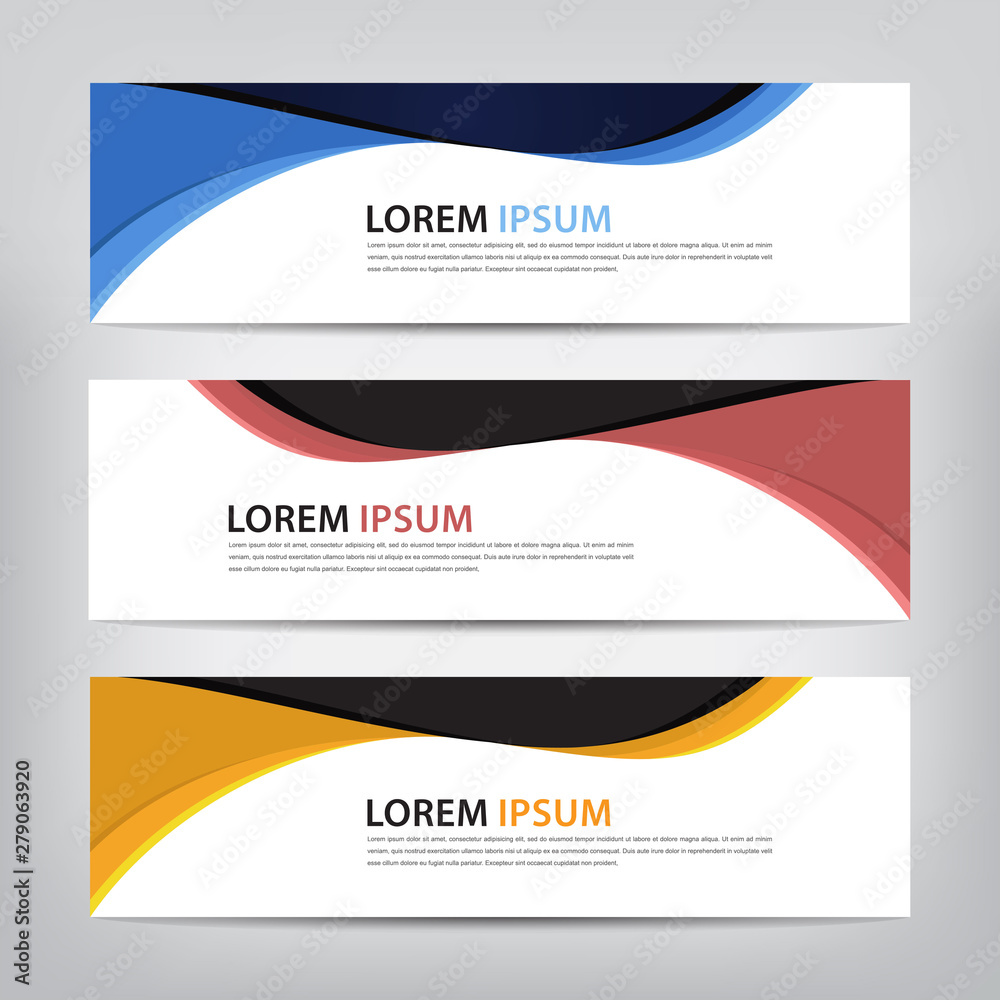Naklejka premium abstract wave banner template, vector illustration