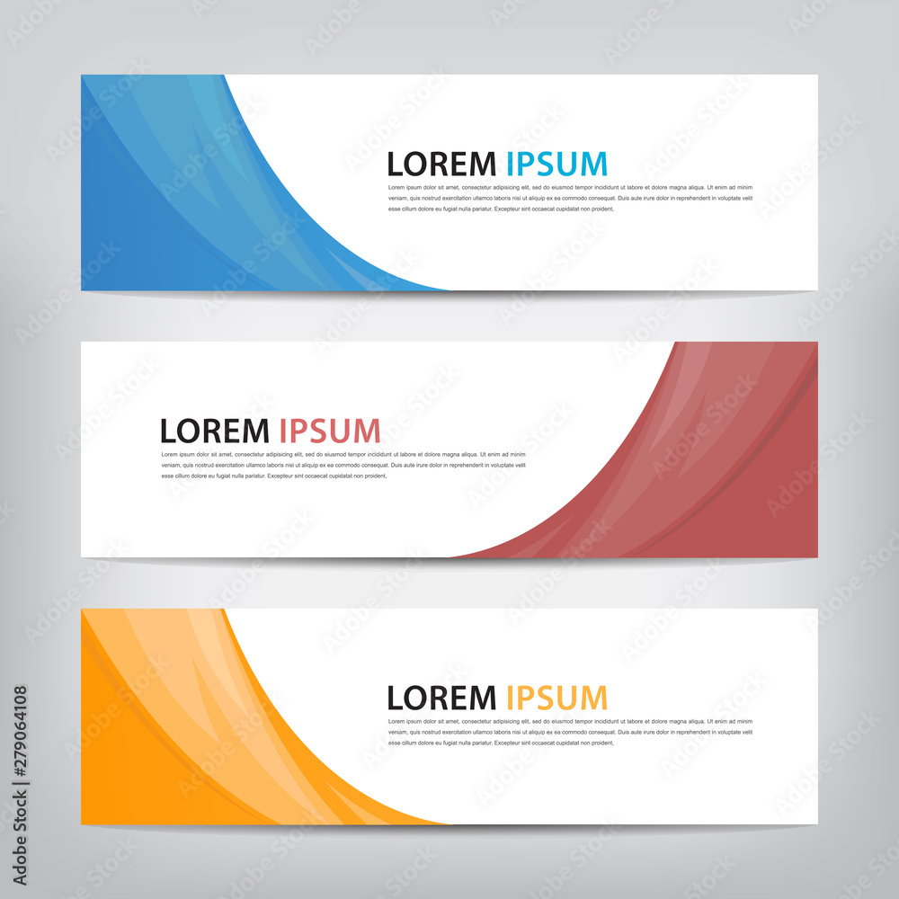 Naklejka premium abstract wave banner template, vector illustration
