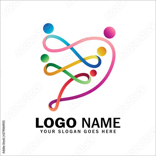 People foundation logo, Social relationship logo and icon, community associations, child adoption, humanitarian charity