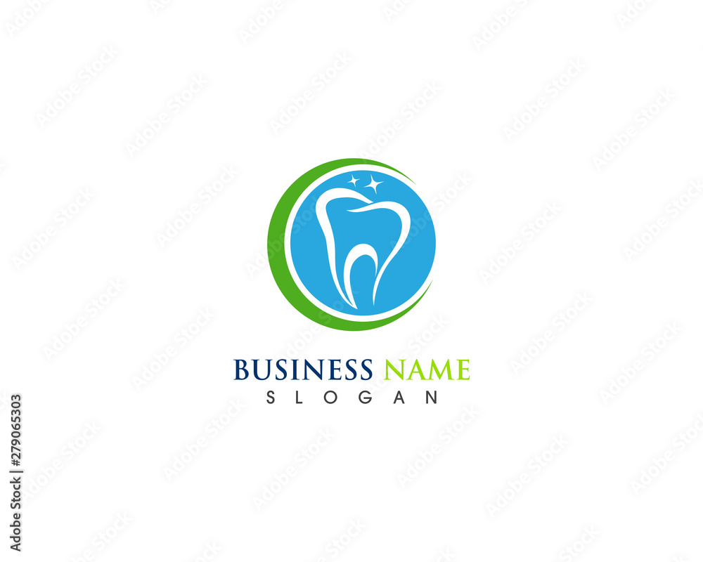 Dental care health logo design template