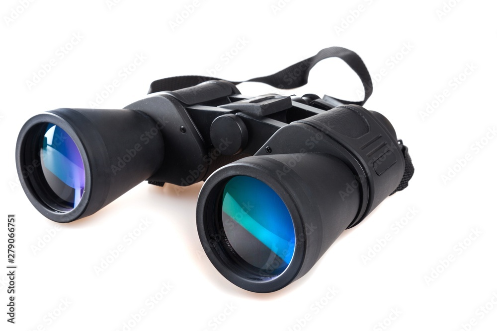 Black binoculars isolated over white background Black binoculars isolated over white background