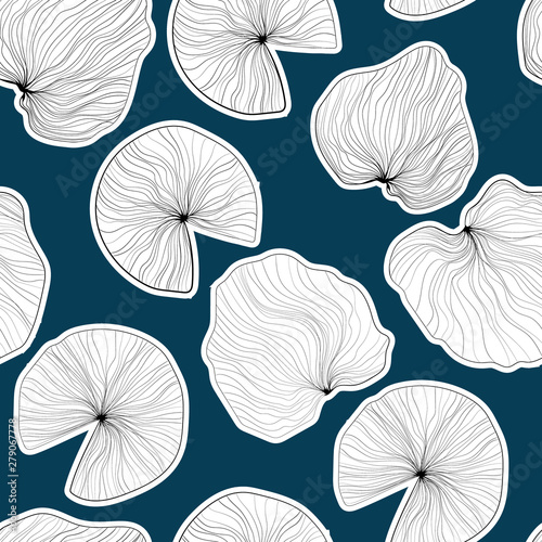 Lotus leaves hand draw watercolor imitation seamless pattern. Water lily leaf repeater background for gift wrap, wallpaper, textil, decoration or covers