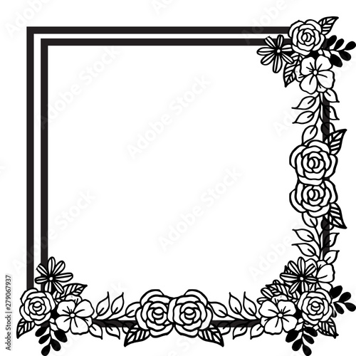 Wallpaper Mural Set black borders on the white background, for decorative of beautiful and unique floral frame. Vector Torontodigital.ca