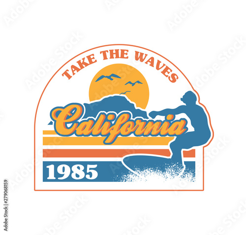 Surfer riding on the big wave