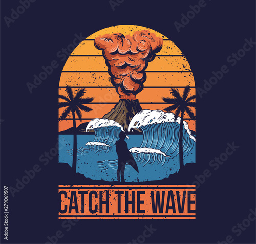 Vintage fashion trendy summer print design