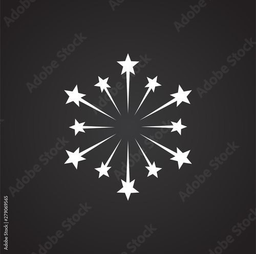 Firework related icon on background for graphic and web design. Simple illustration. Internet concept symbol for website button or mobile app.