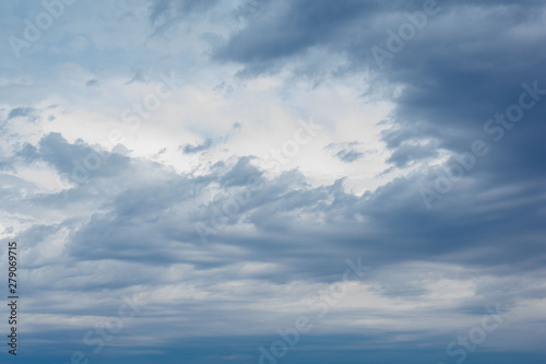 Fototapeta Naklejka Na Ścianę i Meble -  Storm clouds closed the sky. The sky before the rain. Dramatic view of the sky.