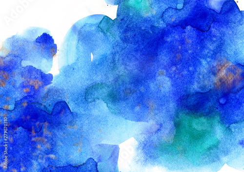 Abstract colorful watercolor background for graphic design, hand painted on paper