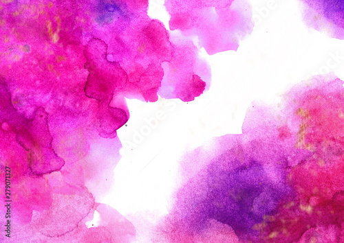 Abstract colorful watercolor background for graphic design, hand painted on paper