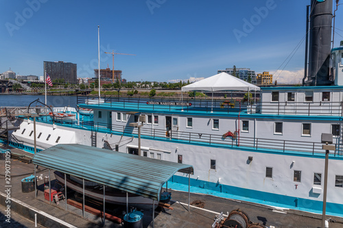 Oregon Maritime Museum located in Willamette river, Portland, OR photo