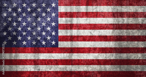 Flag of USA with a raw, worn style