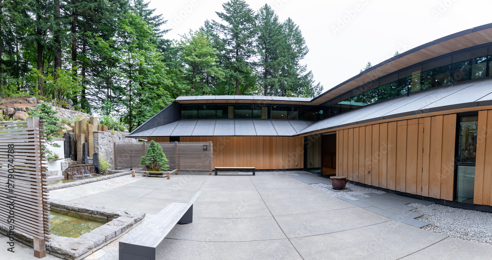 Building of Portland japanese garden Building of Portland japanese garden