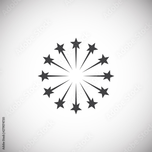 Firework related icon on background for graphic and web design. Simple illustration. Internet concept symbol for website button or mobile app.