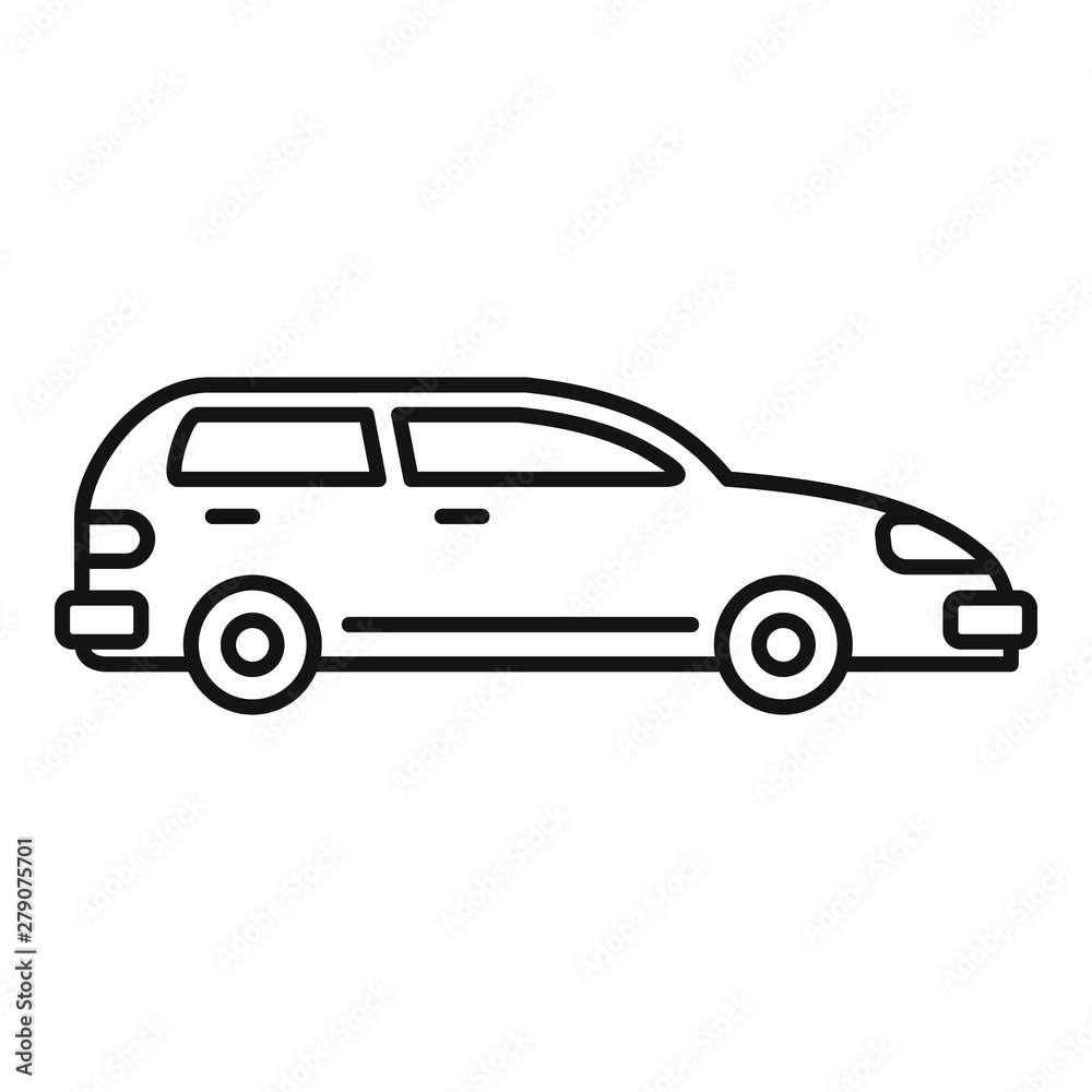 Modern car icon. Outline modern car vector icon for web design isolated on white background