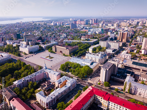 Aerial view of Voronezh with Lenin Square
