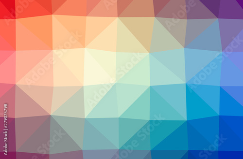 Illustration of abstract Blue And Red horizontal low poly background. Beautiful polygon design pattern.