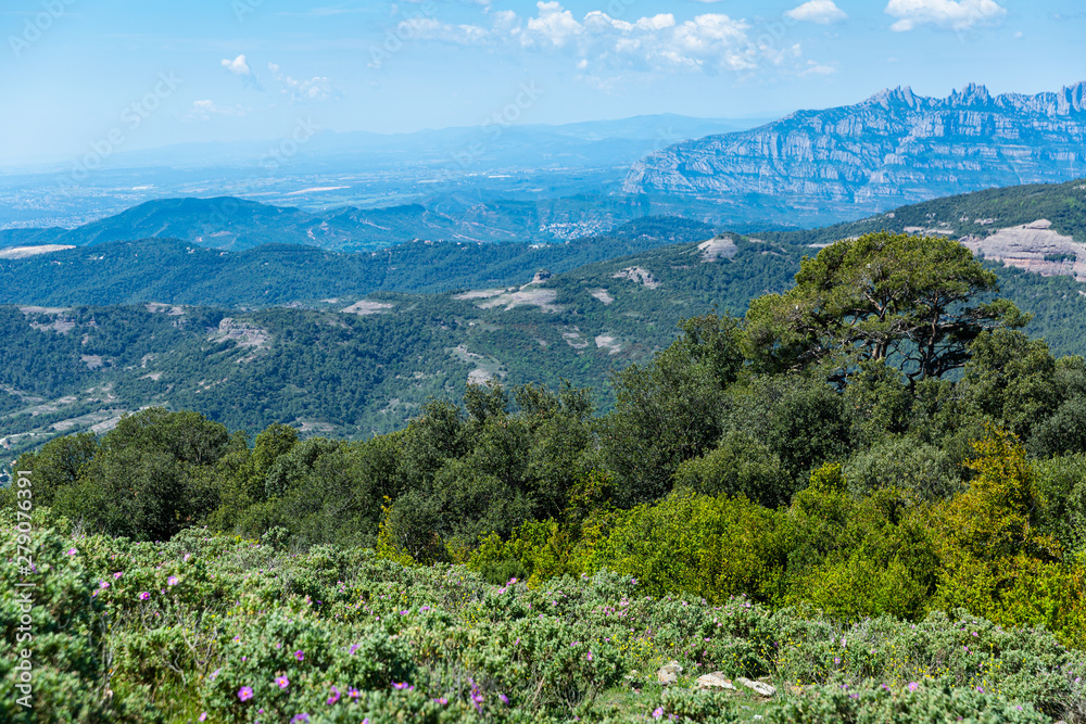 Mountain landscape of Natural Park de Sant Llorenc del Munt i l Obac