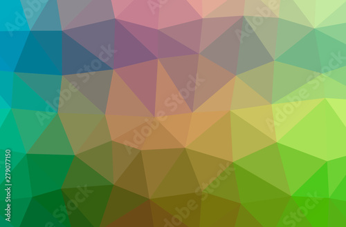 Illustration of abstract Blue, Green, Purple, Yellow horizontal low poly background. Beautiful polygon design pattern.