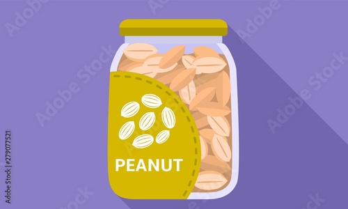 Peanut clean jar icon. Flat illustration of peanut clean jar vector icon for web design