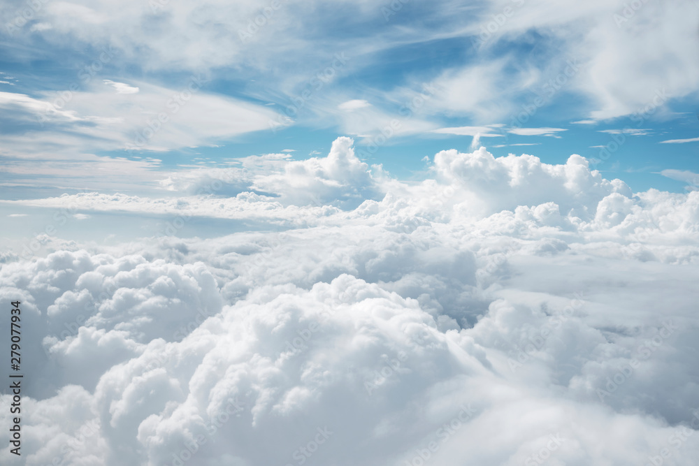 雲の上から見える空の景色 Stock Photo | Adobe Stock