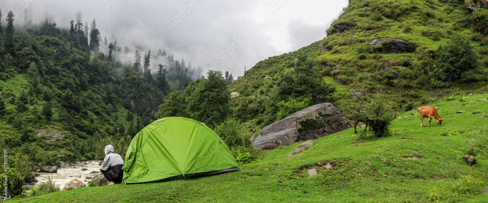 camping in mountains 