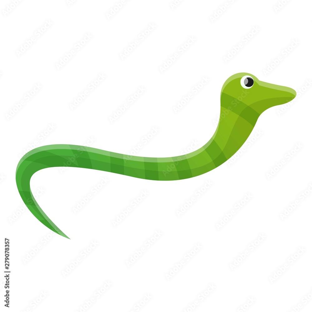 Naklejka premium Green snake icon. Cartoon of green snake vector icon for web design isolated on white background