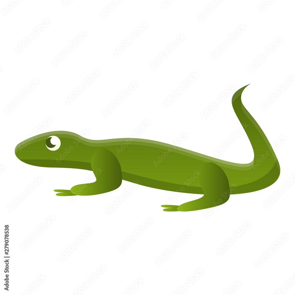 Naklejka premium Green lizard icon. Cartoon of green lizard vector icon for web design isolated on white background