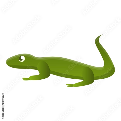 Green lizard icon. Cartoon of green lizard vector icon for web design isolated on white background