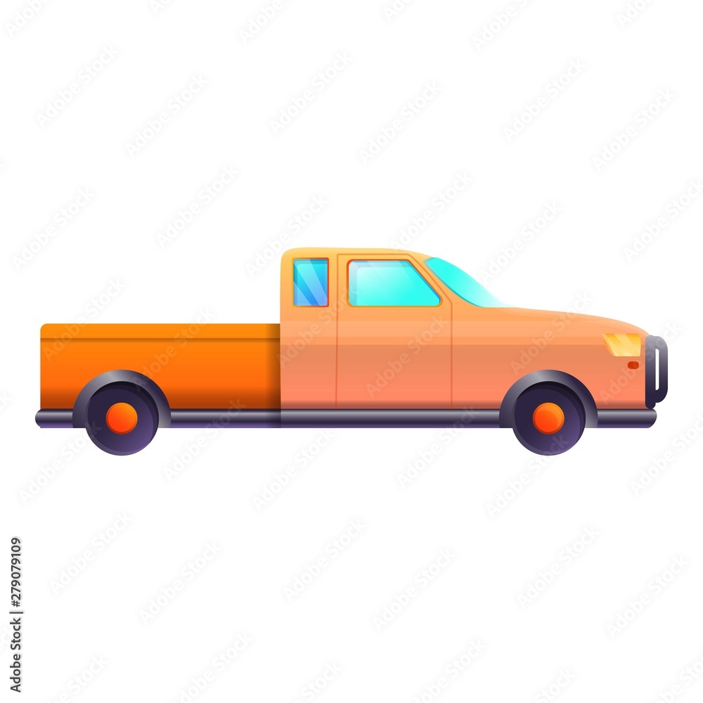 Side of pickup icon. Cartoon of side of pickup vector icon for web design isolated on white background