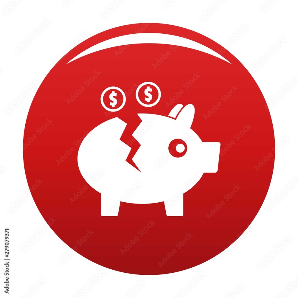 Piggy bank icon. Simple illustration of piggy bank vector icon for any design red Piggy bank icon. Simple illustration of piggy bank vector icon for any design red