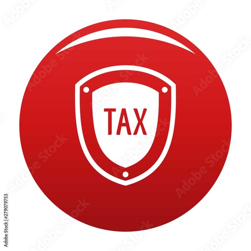 Tax protection icon. Simple illustration of tax protection vector icon for any design red