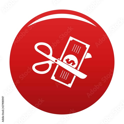 Money for tax icon. Simple illustration of money for tax vector icon for any design red