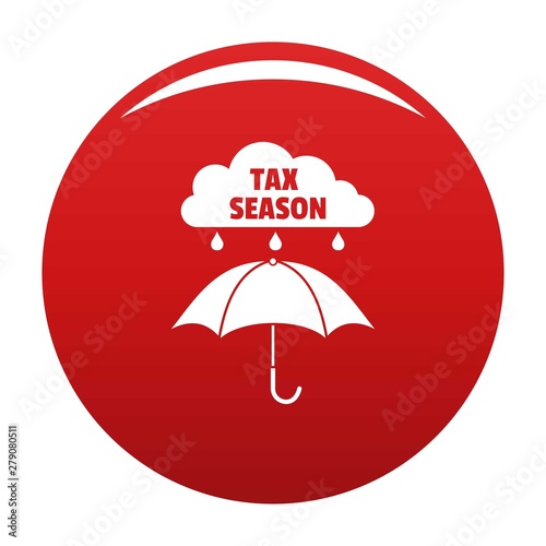 Tax season icon. Simple illustration of tax season vector icon for any design red