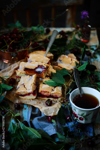 HOMEMADE CHERRY PIE BARS..style rustic.