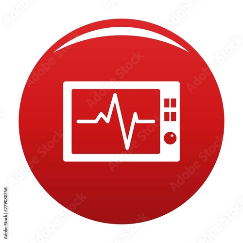 Ekg icon. Simple illustration of ekg vector icon for any design red