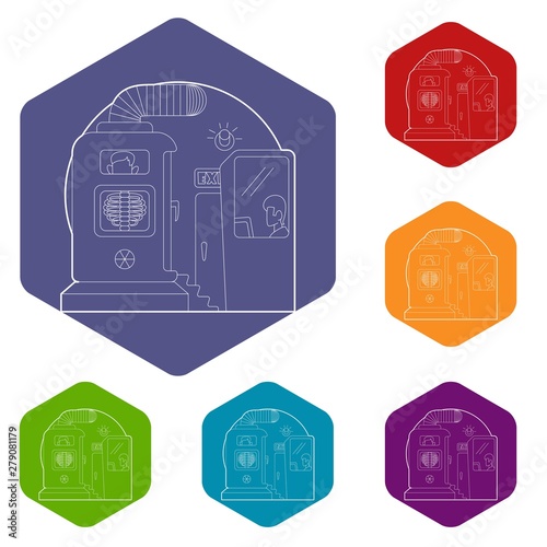 Photo x-rays of chest in hospital concept. Outline illustration of photo x-rays of chest in hospital vector concept for web