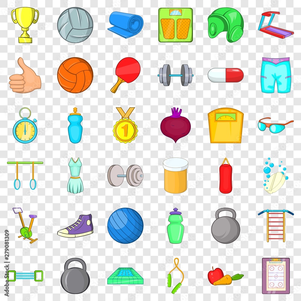 Health icons set. Cartoon style of 36 health vector icons for web for any design Health icons set. Cartoon style of 36 health vector icons for web for any design