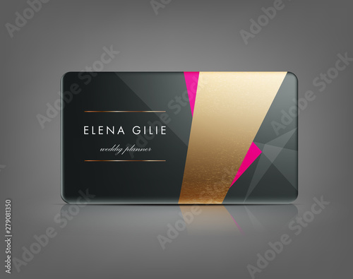 Elegant Template Luxury Business Card with Gold Dust & Place for Text.