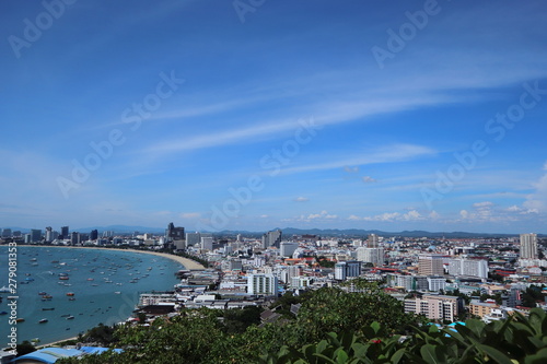 aerial view of pattaya from top of mountain , Thailand